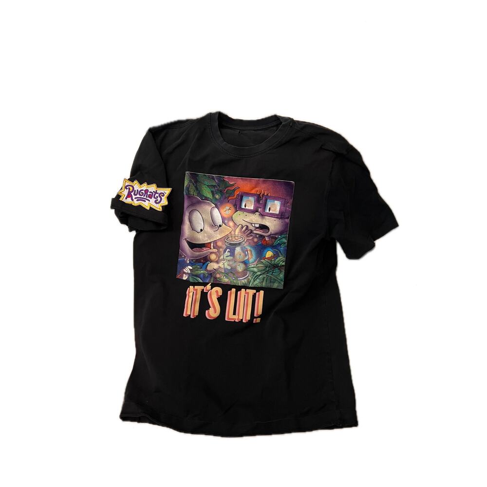 Rugrats It's Lit Black T-Shirt Mens M
